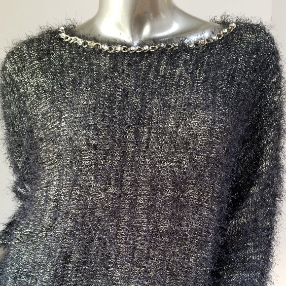 Sparkly Black and Gold Sweater - with Free Gift - Picture 2 of 4